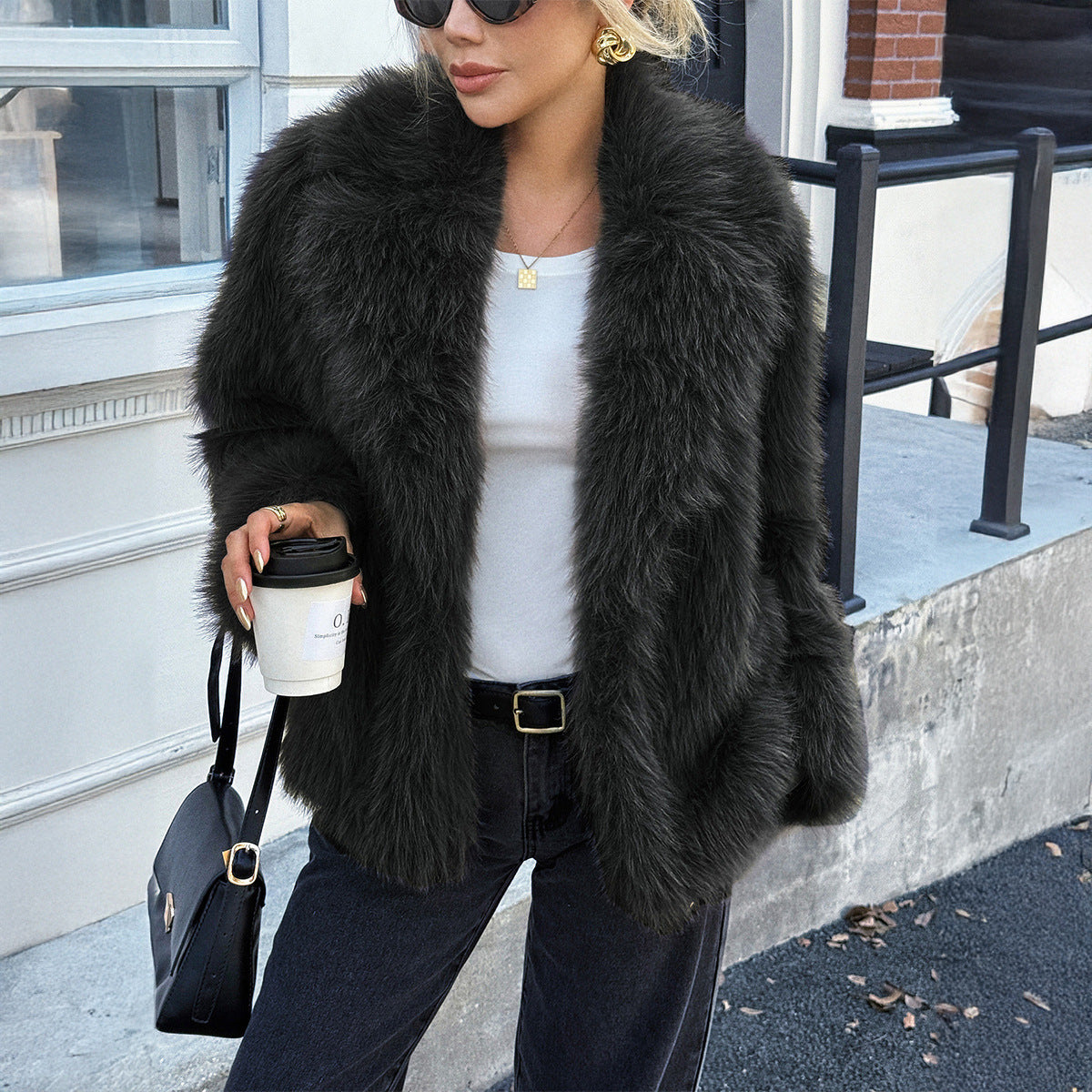 Manteau Doux à Manches Longues