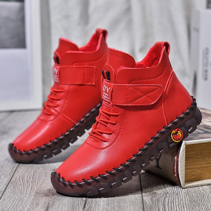Bottines d’Hiver Chaudes à Lacets en Fourrure Douce