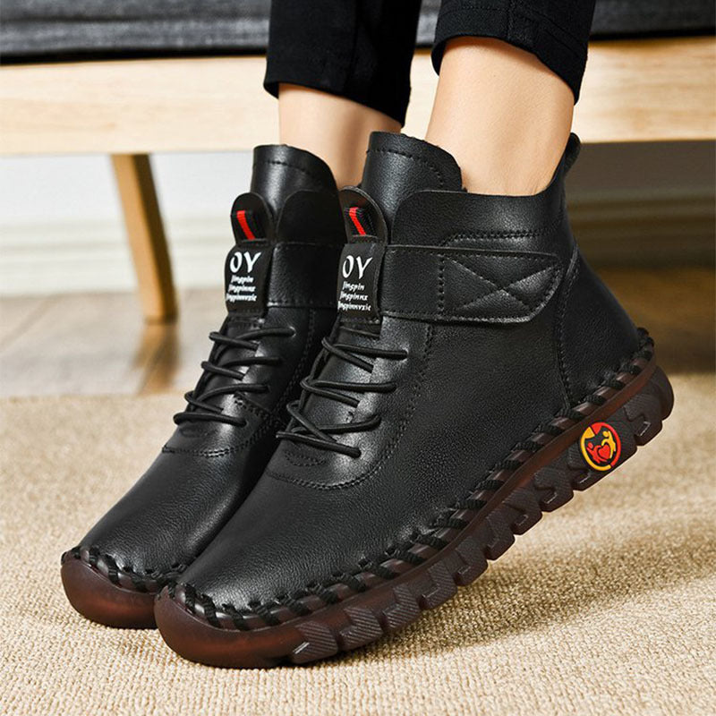 Bottines d’Hiver Chaudes à Lacets en Fourrure Douce