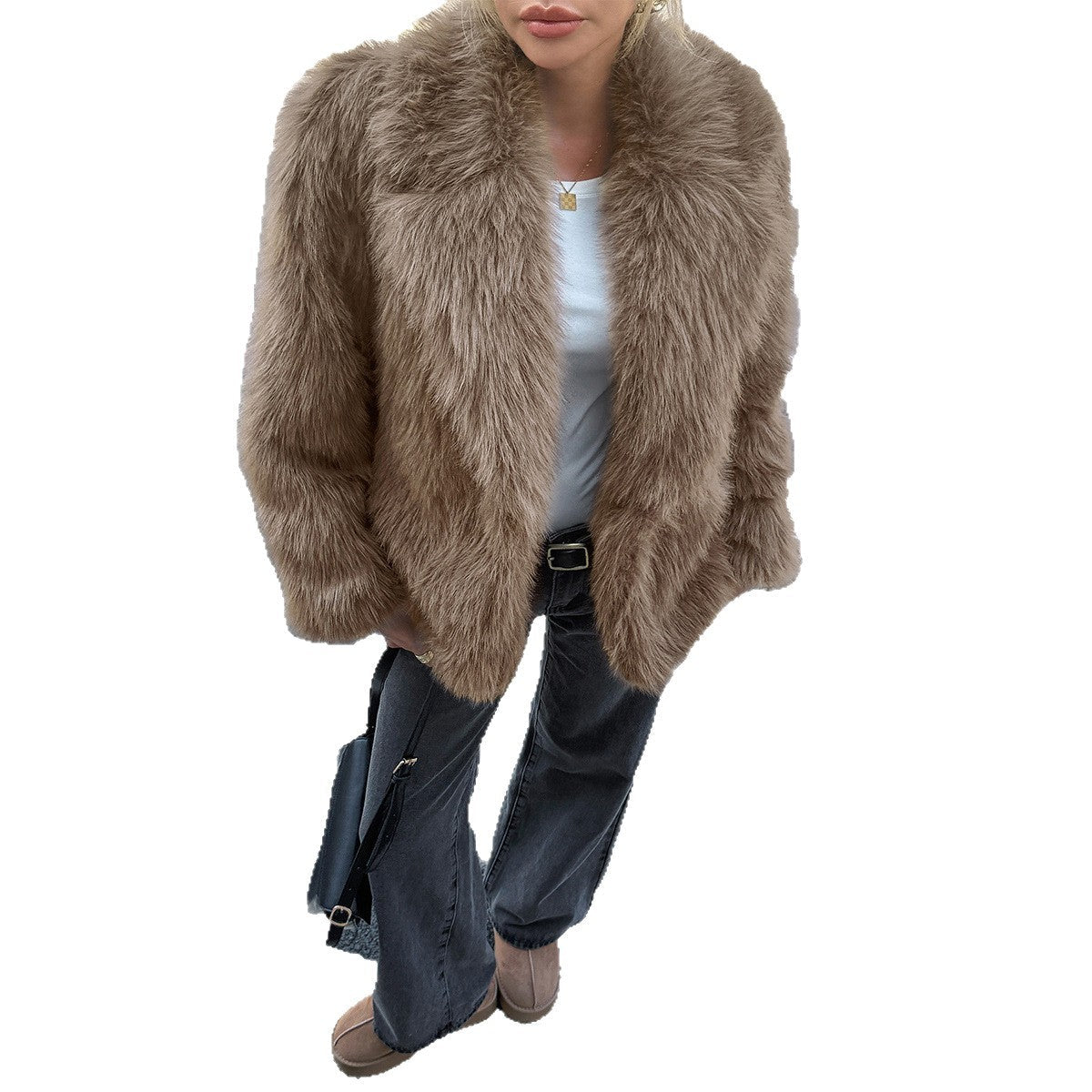 Manteau Doux à Manches Longues