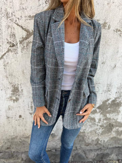 Veste à Motif Pied-de-Poule