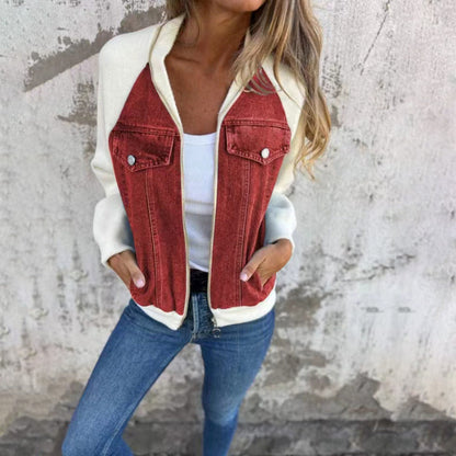 Veste denim à capuche