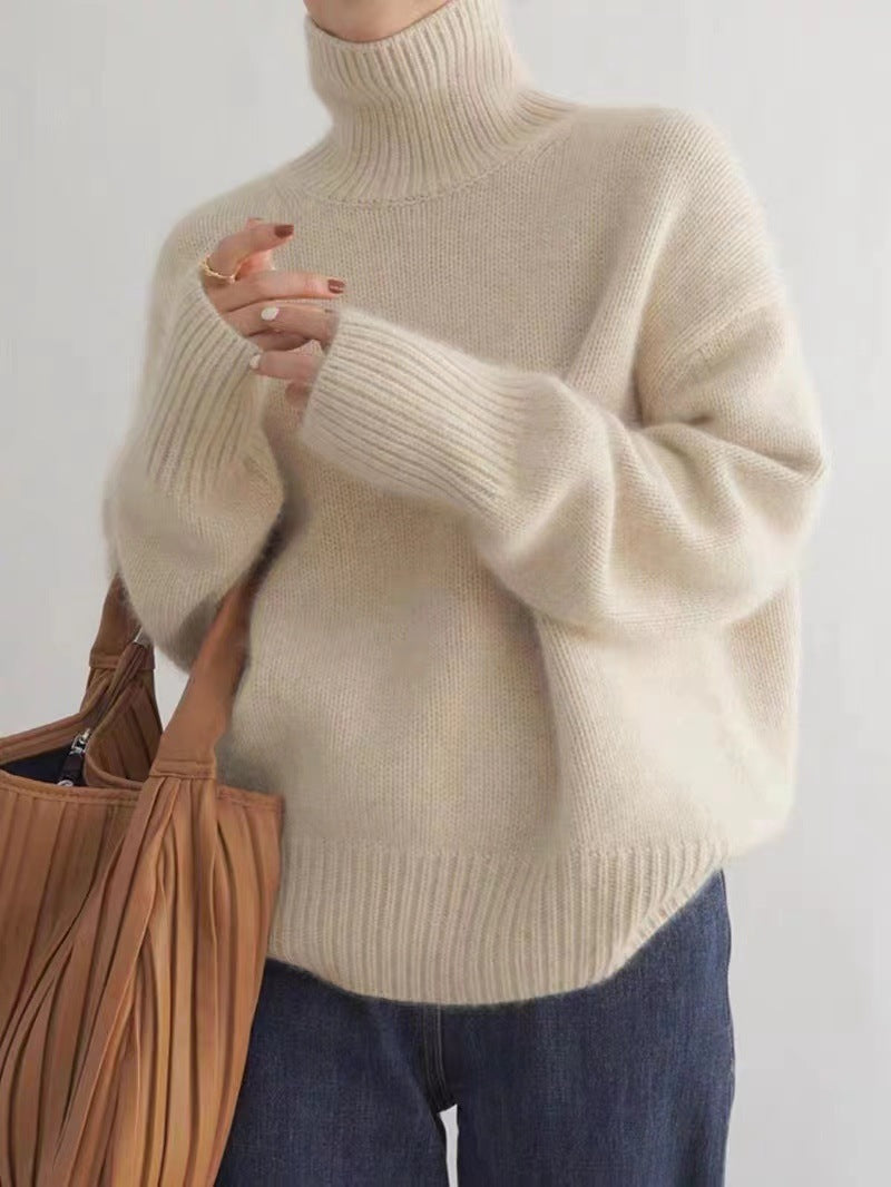 Pull Col Roulé Doux en Cachemire Épais