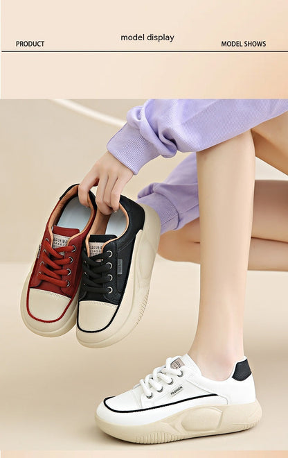 Baskets Blanches en Cuir Respirant