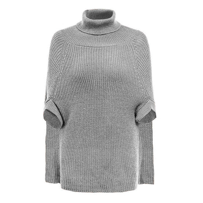 Pull Cape Décontracté à Col Haut
