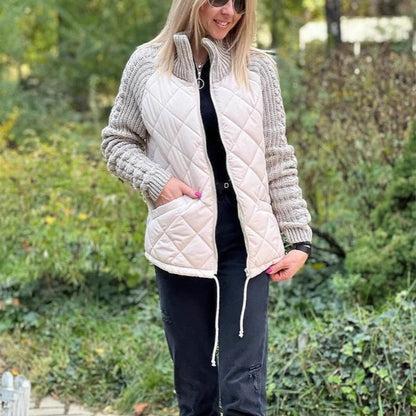 Veste d’hiver femme à col montant avec poches et fermeture zippée