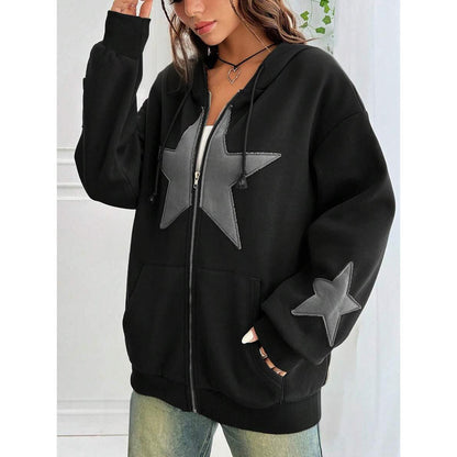 Veste cardigan à capuche pour femme, coupe ample