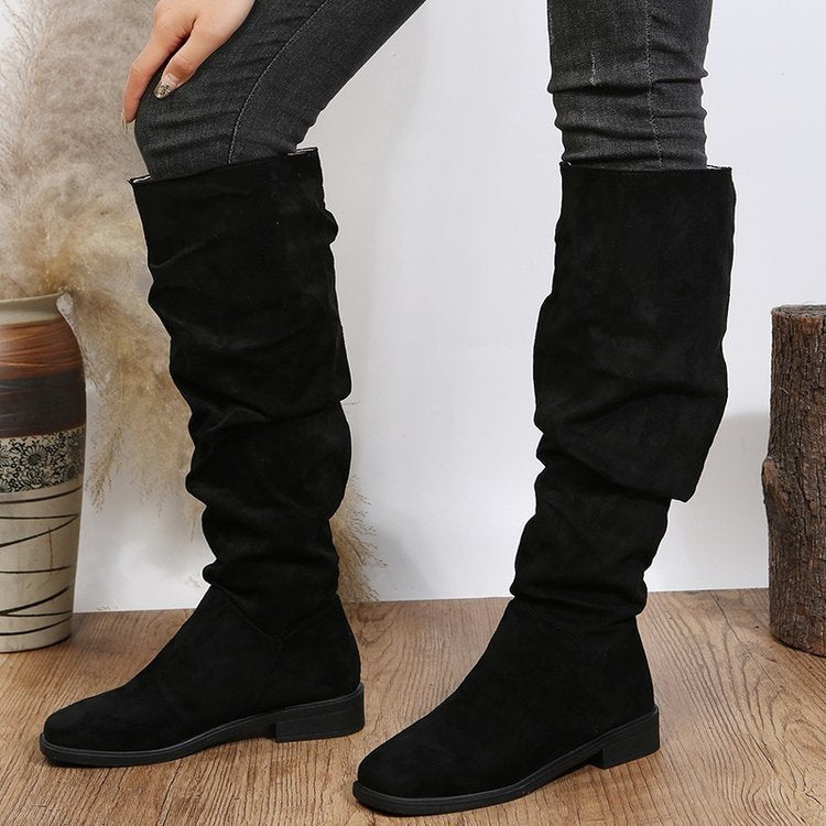 Bottes Hautes à Talon Épais Élégantes