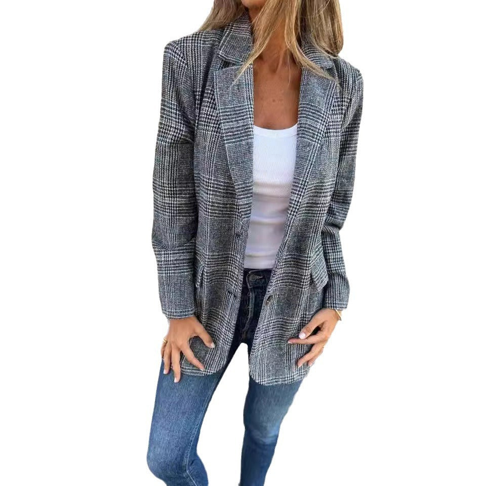 Veste à Motif Pied-de-Poule