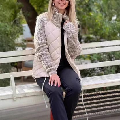 Veste d’hiver femme à col montant avec poches et fermeture zippée