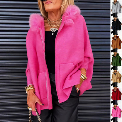 Cardigan à capuche en maille, chaud et confortable pour femme