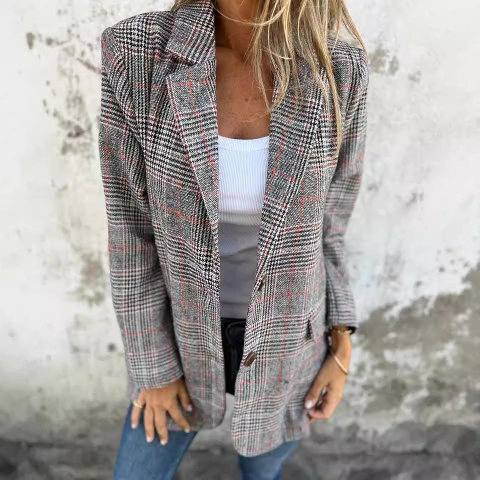 Veste à Motif Pied-de-Poule