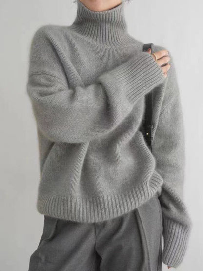 Pull Col Roulé Doux en Cachemire Épais