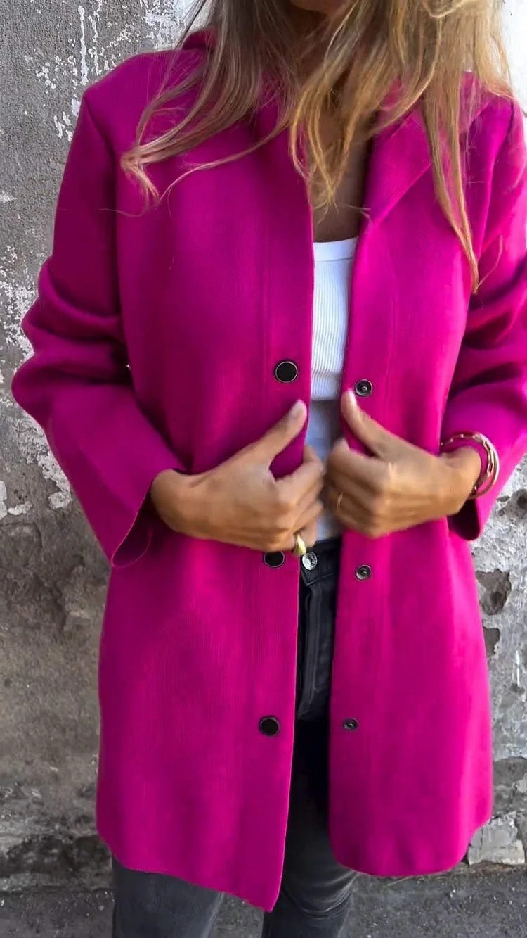 Cardigan à Capuche Décontracté à Boutonnage Simple