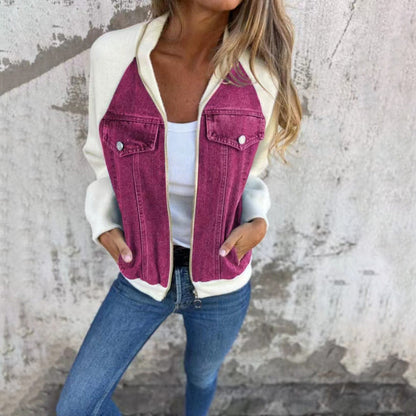 Veste denim à capuche