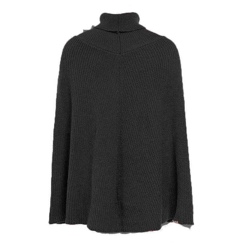 Pull Cape Décontracté à Col Haut