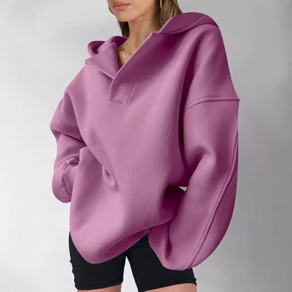 Sweat à Capuche Oversize à Manches Longues
