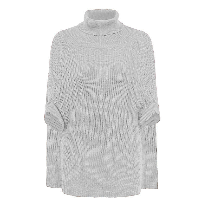 Pull Cape Décontracté à Col Haut