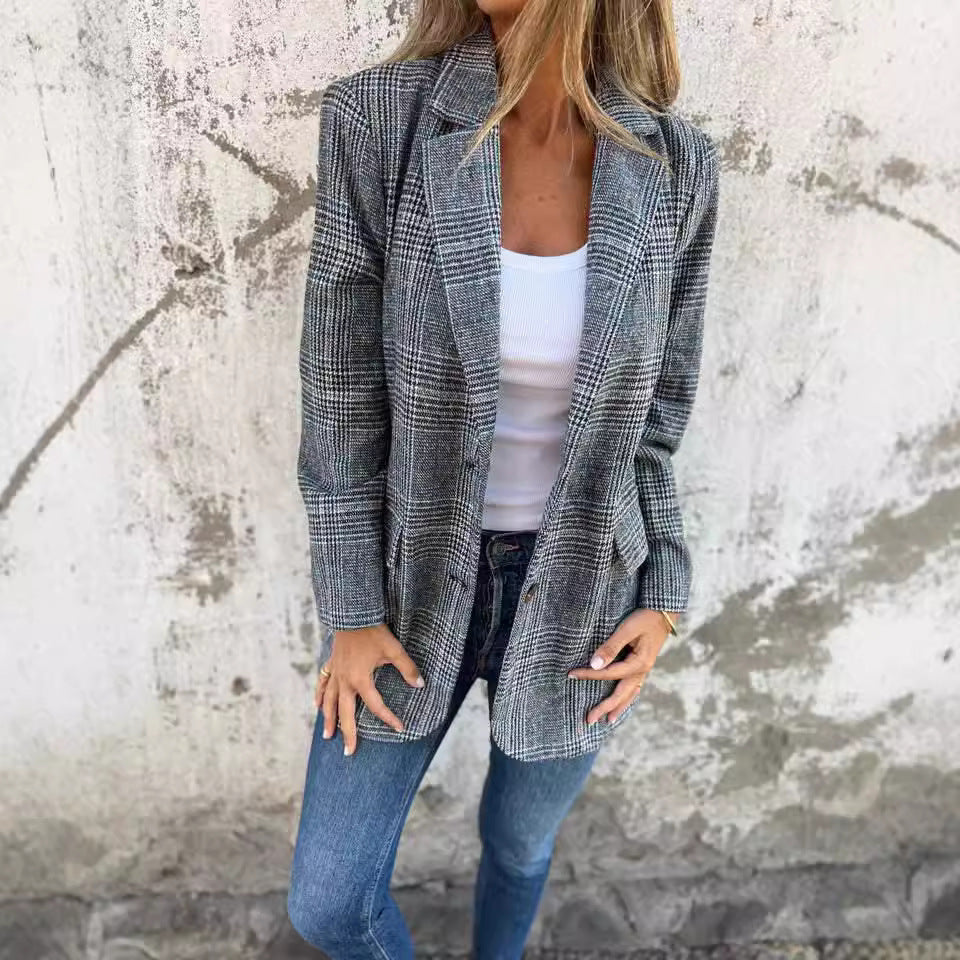 Veste à Motif Pied-de-Poule