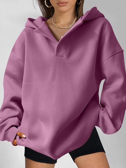 Sweat à Capuche Oversize à Manches Longues
