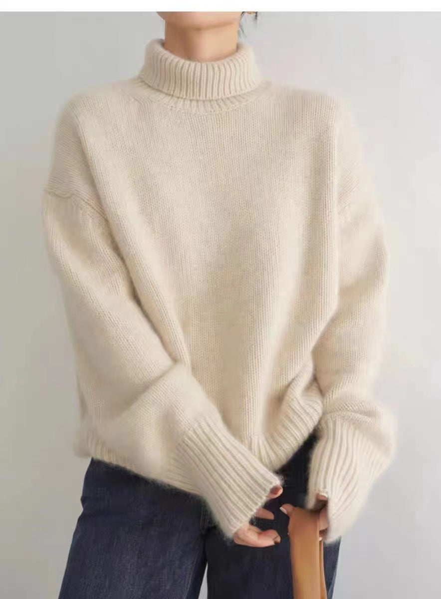 Pull Col Roulé Doux en Cachemire Épais