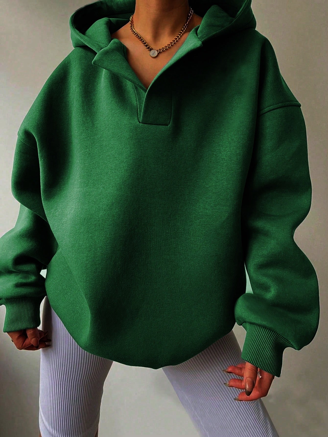 Sweat à Capuche Oversize à Manches Longues