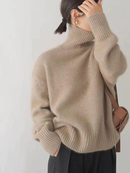 Pull Col Roulé Doux en Cachemire Épais