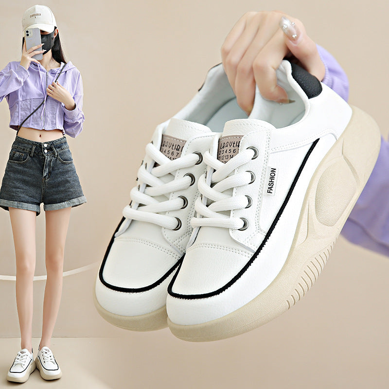 Baskets Blanches en Cuir Respirant