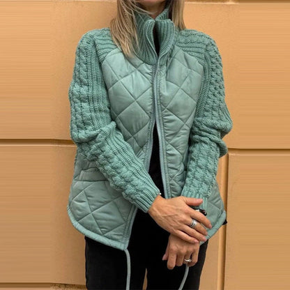 Veste d’hiver femme à col montant avec poches et fermeture zippée