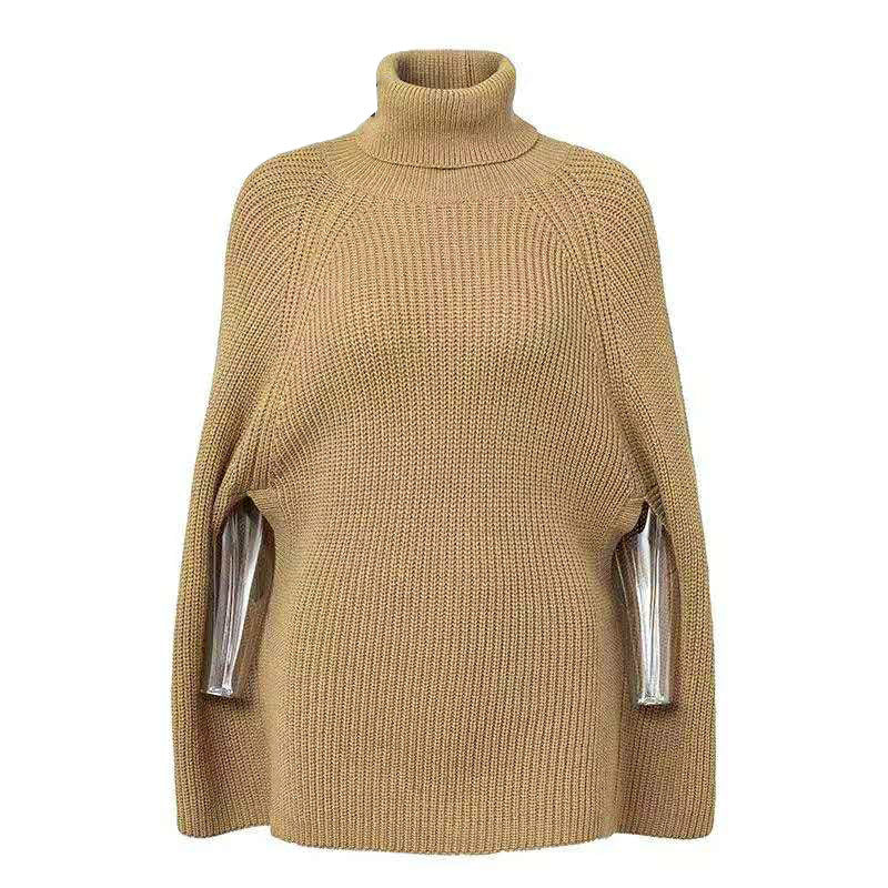 Pull Cape Décontracté à Col Haut