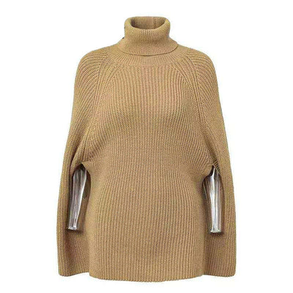 Pull Cape Décontracté à Col Haut