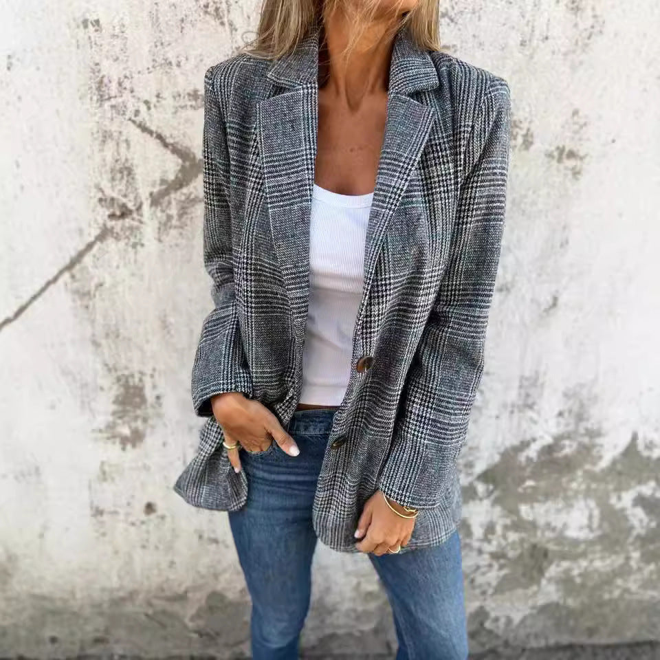 Veste à Motif Pied-de-Poule