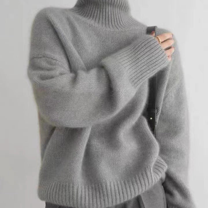 Pull Col Roulé Doux en Cachemire Épais