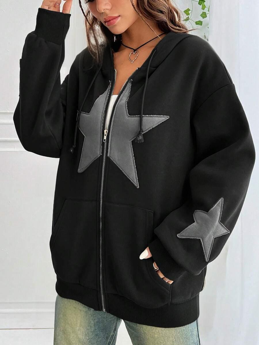 Veste cardigan à capuche pour femme, coupe ample