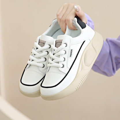 Baskets Blanches en Cuir Respirant
