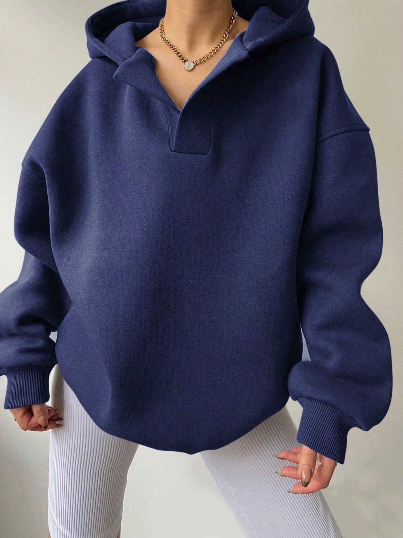 Sweat à Capuche Oversize à Manches Longues