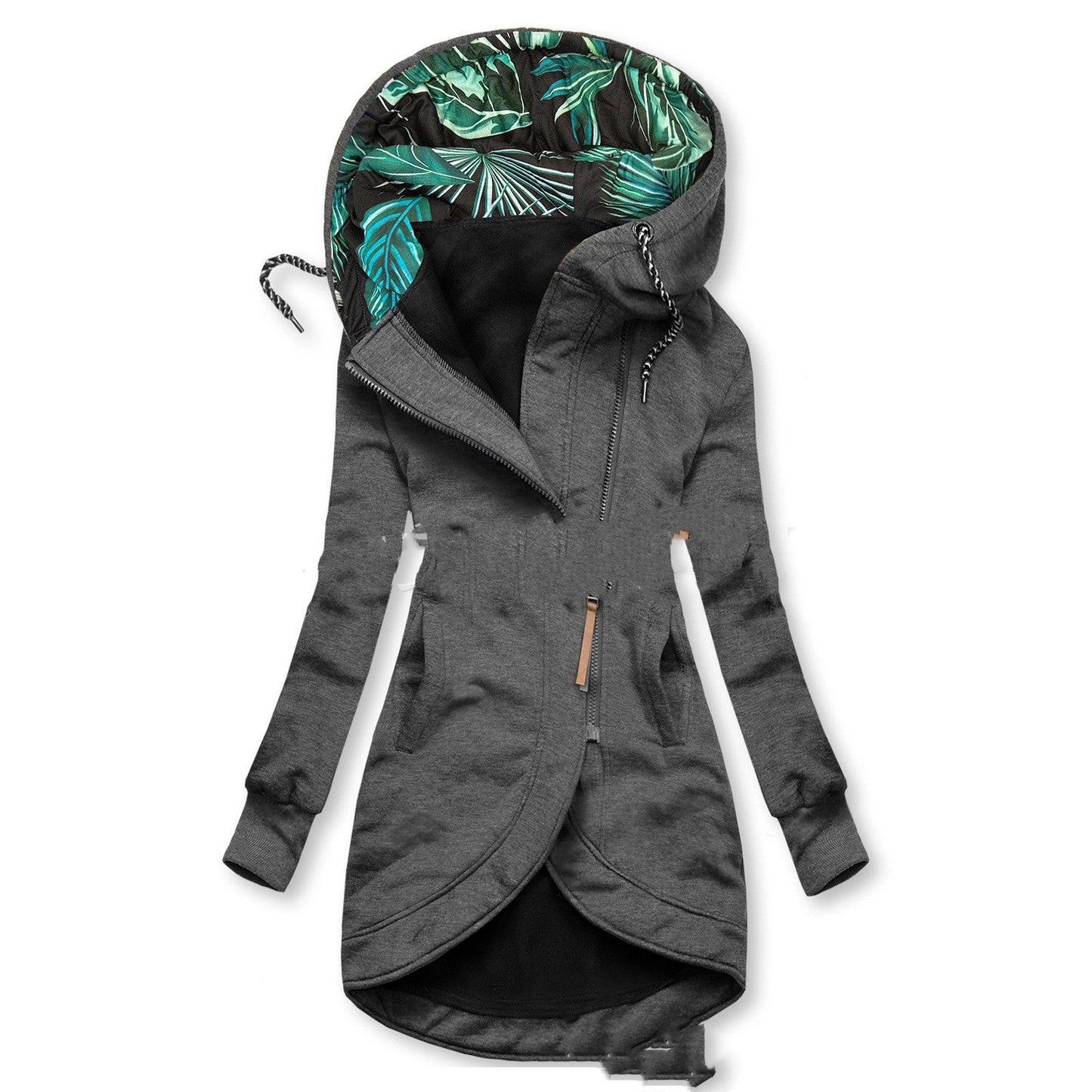 Veste Hiver Unicolore à Capuche