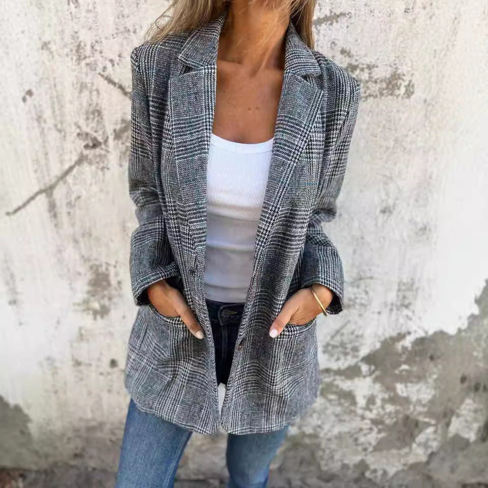 Veste à Motif Pied-de-Poule