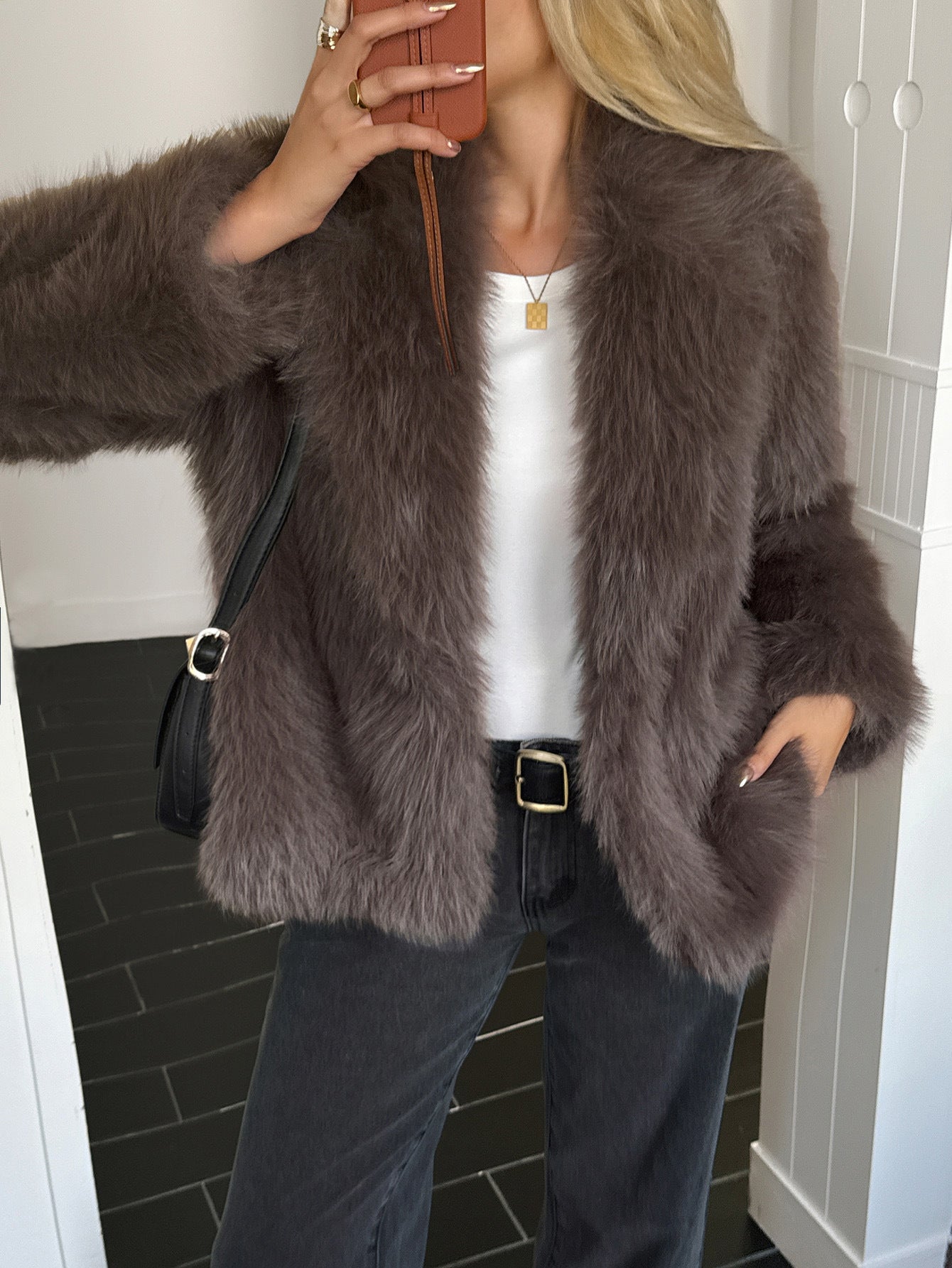 Manteau Doux à Manches Longues